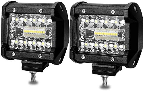 Barra de luz LED de Beamcorn PODS de 4 polegadas LED 120W 12000LM Cubo à prova d'água Spot Flood Combo Off Road Lights Driving Fog Lights para Caminhões de captação ATV Utv