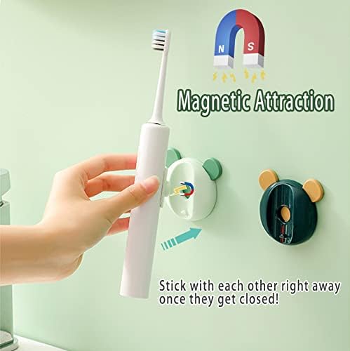 Organizador de banheiro elétrico por escova de dentes, suporte de escova de dentes magnética montada na parede para todos