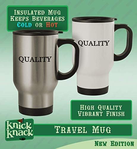 Presentes de Knick Knack Fabry - Caneca de viagem de aço inoxidável de 14oz, prata