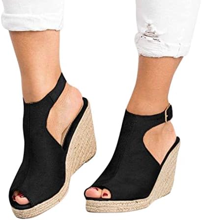 Sandálias de cunha feminina Sandálias de alpargala sandálias Slingback Sandálias de vestuário
