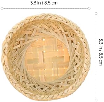 DOITOOL ALIMENTO SERVIÇÃO DE CASCO DE RESPENHO DE COMPORTAÇÃO DE REDONHA DE PREVELO CESças de pão redondo cesta seca cesta de flores decorativas de cesto de cesta de ovos de páscoa Organizador de cesta de cesta de frutos 8. 5x2. 5 cm de cesta de pastelaria