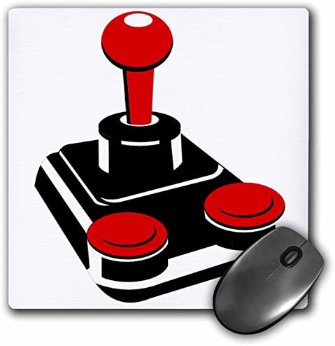 3drose LLC 8 x 8 x 0,25 polegadas mouse bloco, preto/branco/vermelho joystick