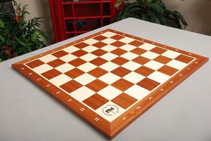 The House of Staunton Mahogany & Maple Wooden Chess Board - 2.5 com notação e logotipo