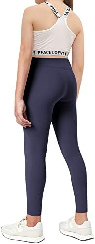 Leggings de meninas cruzam calças de cintura alta ioga calça de bootcut de cor sólida de comprimento completo de fundo de sino