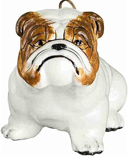 Alegria para o mundo coleciona coleciona o ornamento de animais de estimação de vidro sopéia, Bulldog branco