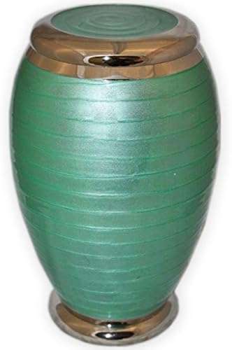 Bela vida urna celebração cremação verde de primavera urna - urna funerária com impressionante esmalte verde acabamento