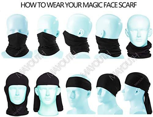 Mayouth Balaclava Sun/Máscara Facial UV UPF 50+ Máscara de esqui para pescoço Face Face Lengs Outdoor Sports 3pack