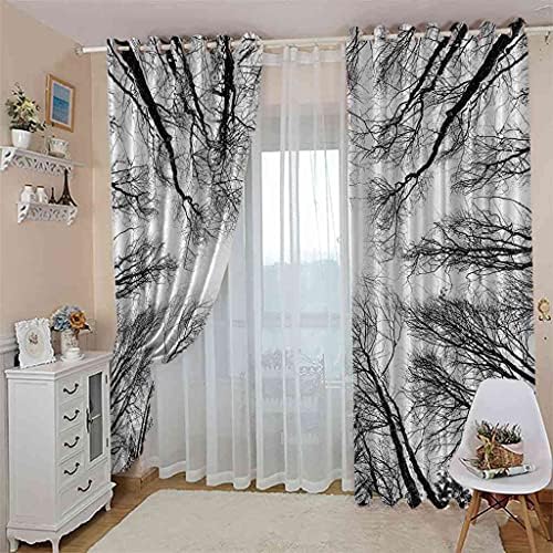 Cortinas de Blackout Blackout iywuCem Cenas de cenário preto e branco DRAPES DA Janela de Janelas 3D Cormet Crommet Térmica Cortina