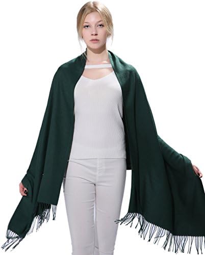 ANBOOR Cashmere Feel Blanket Scarf Super macio com borla Solid Cor Shawlel quente para mulheres