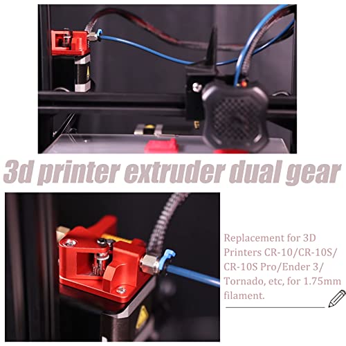 Extrusora de equipamento duplo Kelen, 3D Atualização da impressora Extrusora de equipamento duplo compatível com Ender 3 CR10 CR-10