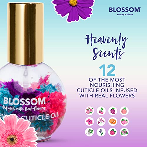 Blossom hidratando, hidratante, fortalecedor, óleo de cutícula perfumada, infundida com flores reais, feitas nos