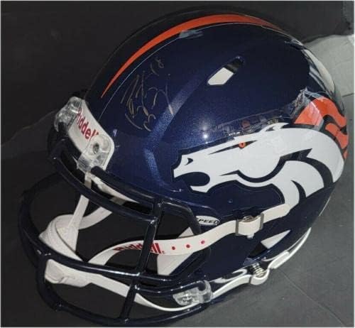Payton Manning assinou o capacete autêntico Auto em tamanho real Denver Broncos PSA - Capacetes NFL autografados