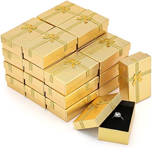 Kenning 36 PCs Jewelry Boxes Garxes Definir pequenas caixas de jóias de papel de papelão embalagens caixas de presente vazias com fita para anéis