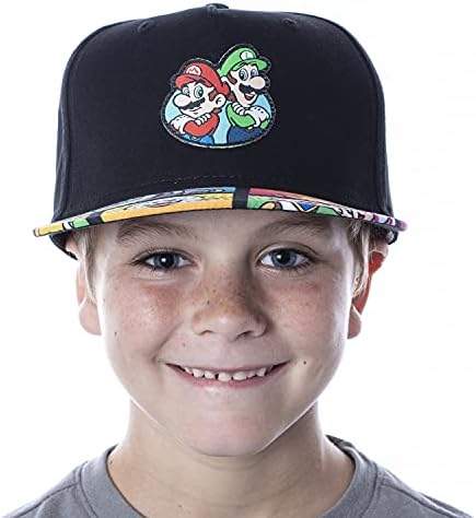 Nintendo Super Mario e Luigi Charact Youth Flat Bill Chapéu Snapback Ajusta