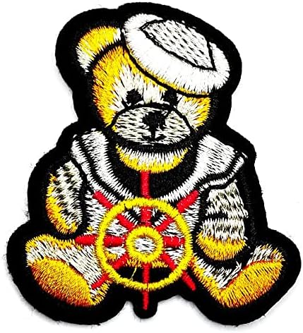 Kleenplus urso patches adesivo Pequeno urso condução de barcos Ferro de bordado de desenho animado em tecido Apliques