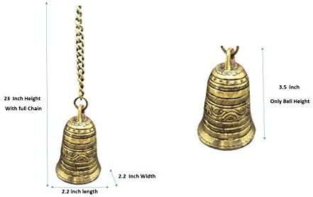 Bharat Haat Brass Designing Salting Bell com Chain BH07148