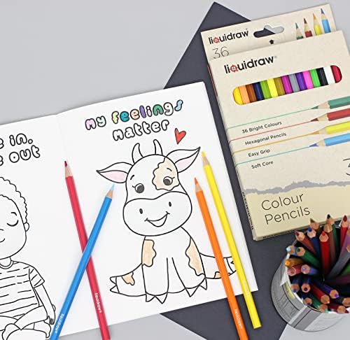 Lápis para colorir Liquidraw, conjunto de 36, lápis de cor para livros para colorir adultos, crianças, sala de aula, artistas, lápis de cor para anotar