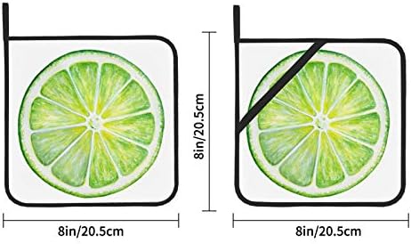 Conjuntos de cozinha de frutas de limão de limão verde suportes de panela resistentes ao calor para o calor da cozinha 2 PCs Resistente