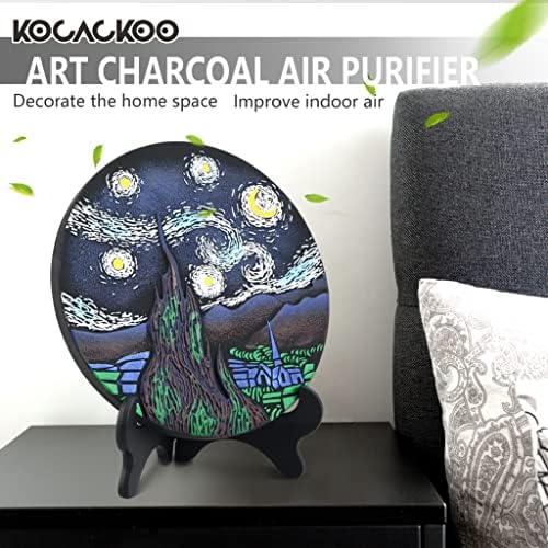 Kocackoo Art Carcoal Purificador de ar, decoração de carvão ativado/desodorizador/absorvedor de umidade/absorvedor de odor - embeleza o espaço doméstico e reduza o odor, melhor que as sacolas de purificação de ar de carvão de bambu