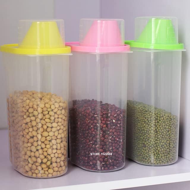 BPA Free Food Storage Container de cozinha Caixa de armazenamento de grãos Ferramenta de alimentos organizados Caixas de Yello Green