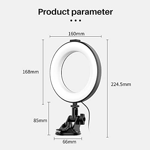 SXDS 6.3 '' Luz de anel para laptop Kit de iluminação de videoconferência com a sucção de zoom da Copa da Copa Iluminação