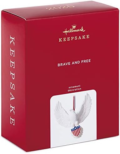 Hallmark Keepsake Ornamento de Natal 2020 Brave e Livre Bald Eagle Patriótico Porcelana