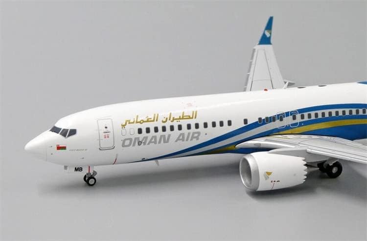 JC Wings Omã Air para Boeing 737-8 Max A4o-MB com Stand Limited Edition 1/200 Aeronave Diecast Modelo pré-construído