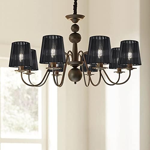 LAMPWELL KORA CLIP-ON CHANDELIER TOTHES DE LINGS, conjunto de 6, barril pequeno, 5,2 × 4 × H5.2 , fita organizada, feita à mão, decorativa