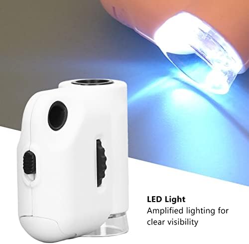 Microscópio de tamanho de bolso ftvogue, mini -microscópio, microscópio de tamanho de bolso de lente acrílica 55x com luz LED para leitura de jornais, eletrônicos, microscópios, produtos ópticos