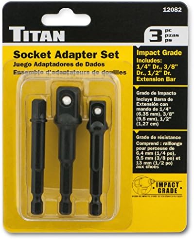 Ferramentas Titan - Conjunto de adaptadores de soquete 3 -PC