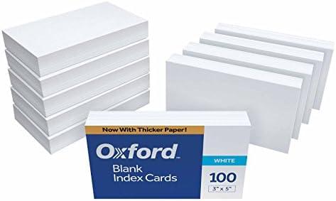 Oxford 30 cartões de índice em branco, 3 x 5, branco, 1.000 cartas