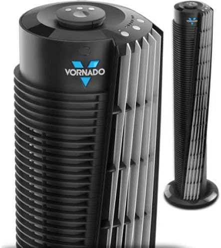 Vornado Compact 29 Tower Air Circulator, com toda a nova tecnologia de fluxo V de assinatura, configurações de 3 velocidades e