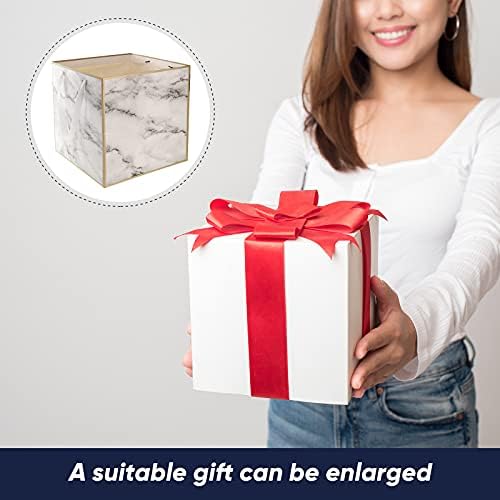 2 peças 11,8 polegadas de papel de mármore extra grande bolsa de presente de natal com manuseio quadrado gigante feste