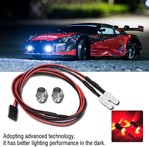 PLPLAAOO 2PCS RC Kits de luz LED, faróis de 5 mm/kit de luz traseira RC LUZES LED LED para 1/10 VEÍCULO DE VERIFICAÇÃO DO MODELO