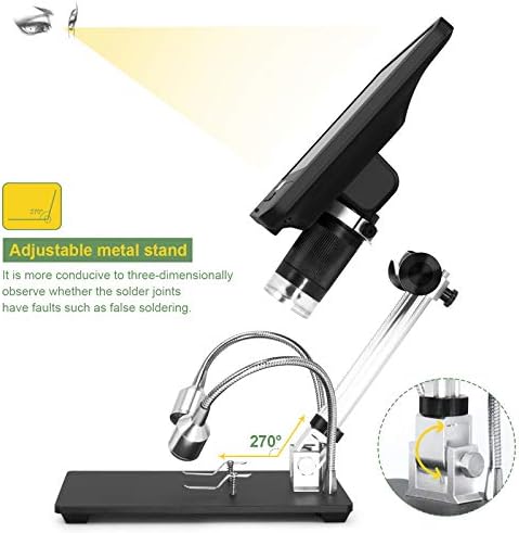Microscópio digital Andonstar AD208 LCD com tela de 8,5 polegadas, câmera de inspeção de microscópio USB de 1080p HD 260X para PCB SMT/SMD Solding Teleping Repair, Coleção de moedas