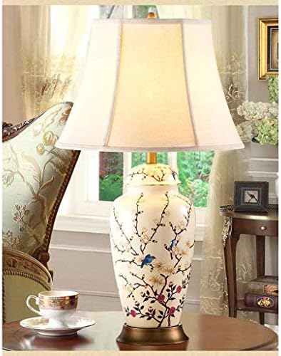 Zchan Ceramic Table Lamp- Copper Ceramic Table Lamp Bedroom Lâmpada Lâmpada Estudar decoração criativa Lâmpada de mesa de mesa macia