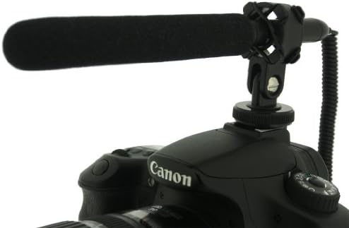 Microfone de espingarda Polaroid Pro Video Video Fine Fin e Light Condenser com montagem de choque para a Sony Nex-VG10, NEX-VG20, HDR-NX5U Camecordro de Camera Hands