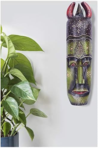 Zody multicolor artesanal parede pendurada máscara tribal de madeira