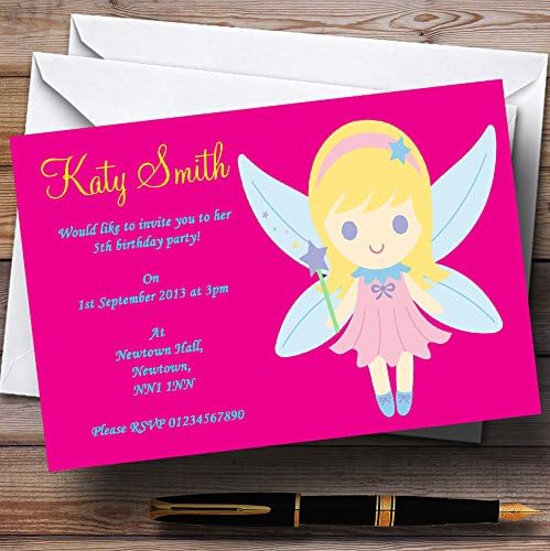 O card zoo rosa fada personalizada infantil convites