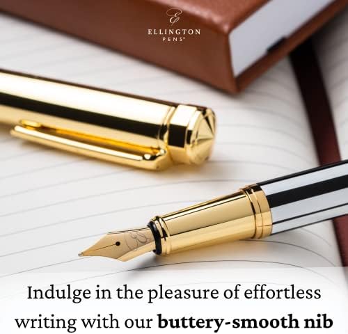 Ellington canetas de luxo conjunto de canetas - canetas -tinteiros para escrita - pontilhas médias lisas - inclui conversor