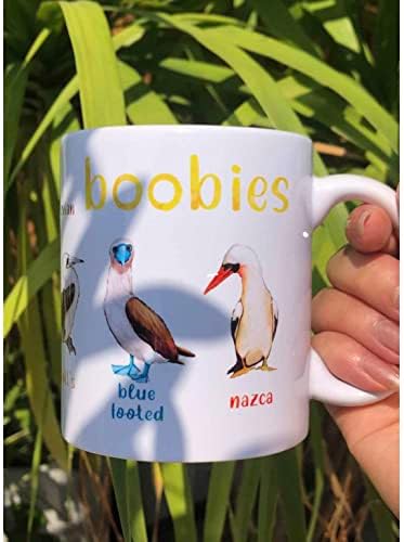 Suuura-oo engraçado Boobies caneca de café, novidade para aves a pássaros que assistem a canecas, engraçados presentes de caneca de pássaro de pé azul para suas mulheres amantes de pássaros, presente engraçado para mulheres
