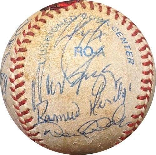 A equipe dos Yankees de 1997 assinou o beisebol Derek Jeter Rivera Posada Pettitte Auto PSA - Bolalls autografados