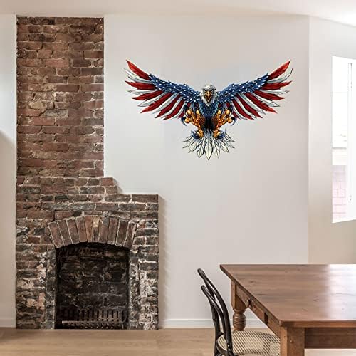 Arte da parede de metal wocoka 23 *13,8 Decoração de parede de águia de metal de grande porte