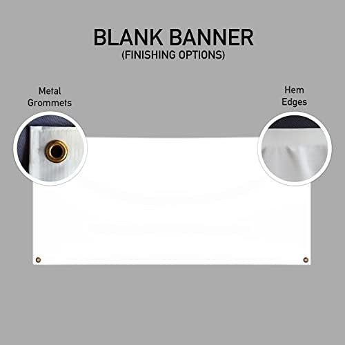 Banner Bannerbuzz Vinyl Banner, Blank Banner, PVC Flex, 11 oz, bordas de bainha com ilhós, impressão de um lado, impressão de solvente ECO de 600dpi em cores