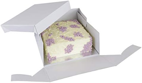 PME Square Bock Card & Cake Box, 8 x 6 polegadas de altura, padrão, branco