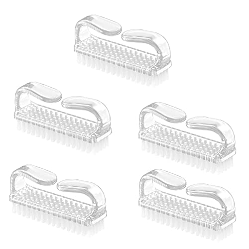 5 PCs Pincel de escova de unhas para limpar as unhas da unhas Pincéis de unhas transparentes Limpeza de unhas pequenos