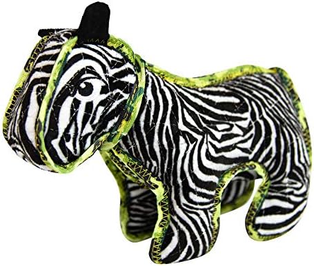Exterior Hound Xtreme Seamz Zebra Squeaky Dog Toy - Brinquedo de pelúcia reforçada de recheio