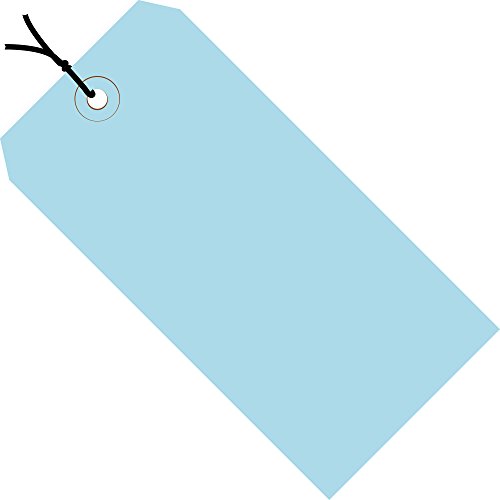 Tags de remessa de Aviditi, 3 3/4 x 1 7/8, 13 pt, azul claro, com ilhas reforçadas, para identificar ou endereçar itens que não