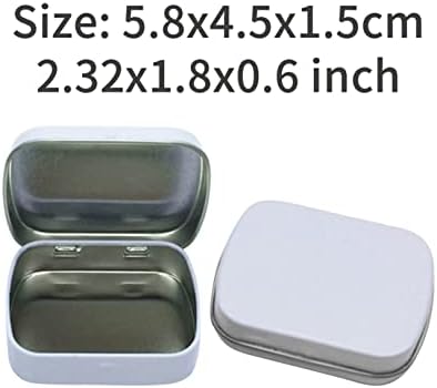 Renvena 10 peças metal retangular latas de armas vazias Mini recipientes portáteis de caixa portátil Kit de armazenamento pequeno preto branco Um tamanho