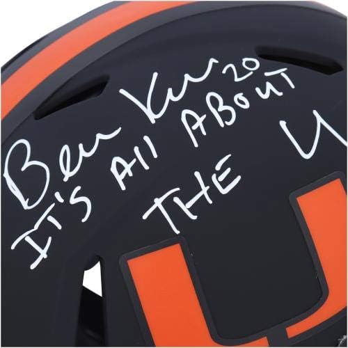 Bernie Kosar Miami Hurricanes Autografou Riddell Eclipse Speed ​​Alternate Speed ​​Helmet com É tudo sobre a inscrição